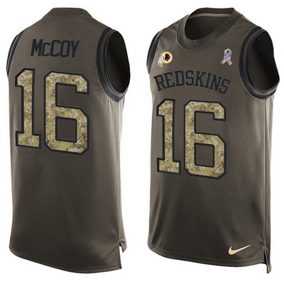 Men's Washington Redskins #16 Colt McCoy Green Salute to Service Hot Pressing Player Name & Number Nike NFL Tank Top Jersey