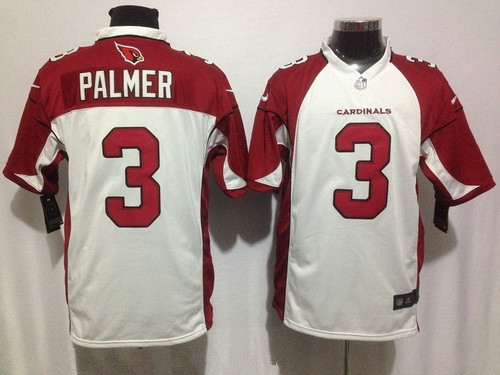 Men's Arizona Cardinals #3 Carson Palmer White Road Stitched NFL Nike Game Jersey