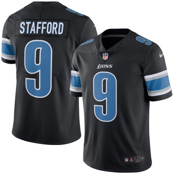 Men's Detroit Lions #9 Matthew Stafford Nike Black Color Rush Limited Jersey