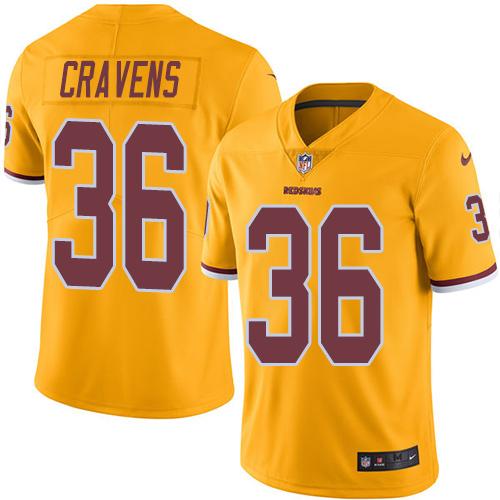 Nike Redskins #36 Su'a Cravens Gold Men's Stitched NFL Limited Rush Jersey