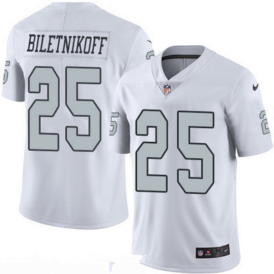 Men's Oakland Raiders #25 Fred Biletnikoff Retired White 2016 Color Rush Stitched NFL Nike Limited Jersey