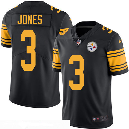 Men's Pittsburgh Steelers #3 Landry Jones Black 2016 Color Rush Stitched NFL Nike Limited Jersey