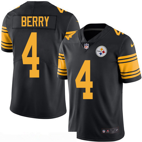 Men's Pittsburgh Steelers #4 Jordan Berry Black 2016 Color Rush Stitched NFL Nike Limited Jersey