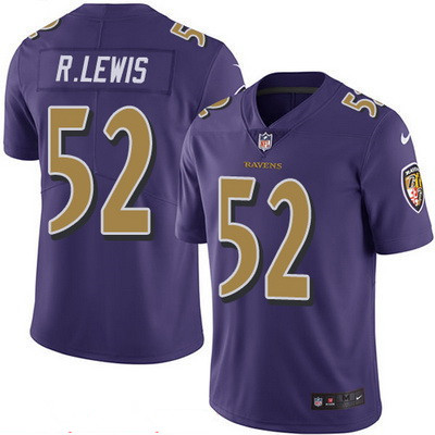 Men's Baltimore Ravens #52 Ray Lewis Purple 2016 Color Rush Stitched NFL Nike Limited Jersey