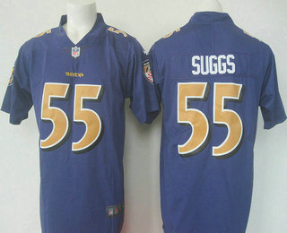 Men's Baltimore Ravens #55 Terrell Suggs Purple 2016 Color Rush Stitched NFL Nike Limited Jersey