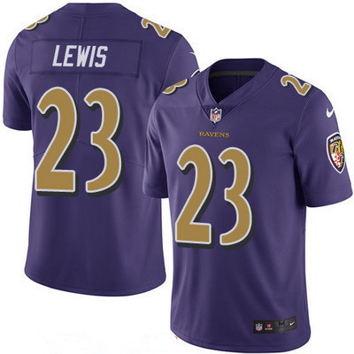 Men's Baltimore Ravens #23 Kendrick Lewis Purple 2016 Color Rush Stitched NFL Nike Limited Jersey