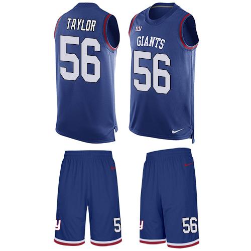 Nike Giants #56 Lawrence Taylor Royal Blue Team Color Men's Stitched NFL Limited Tank Top Suit Jersey