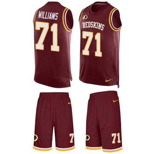 Nike Redskins #71 Trent Williams Burgundy Red Team Color Men's Stitched NFL Limited Tank Top Suit Jersey