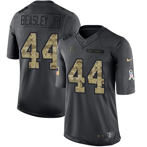 Nike Falcons #44 Vic Beasley Jr Black Men's Stitched NFL Limited 2016 Salute To Service Jersey