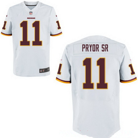 Men's Washington Redskins #11 Terrelle Pryor Sr White Road Stitched NFL Nike Elite Jersey