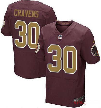 Men's Washington Redskins #30 Su'a Cravens Red With Gold Alternate Stitched NFL Nike Elite Jersey