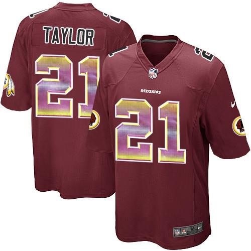 Nike Redskins #21 Sean Taylor Burgundy Red Team Color Men's Stitched NFL Limited Strobe Jersey