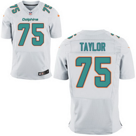 Men's 2017 NFL Draft Miami Dolphins #75 Vincent Taylor White Road Stitched NFL Nike Elite Jersey