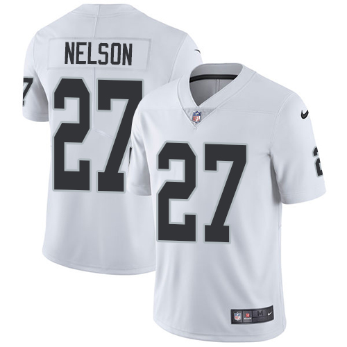 Nike Oakland Raiders #27 Reggie Nelson White Men's Stitched NFL Vapor Untouchable Limited Jersey