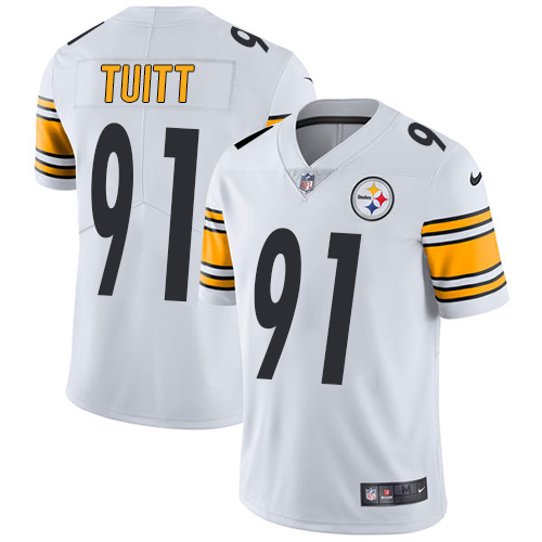 Nike Pittsburgh Steelers #91 Stephon Tuitt White Men's Stitched NFL Vapor Untouchable Limited Jersey