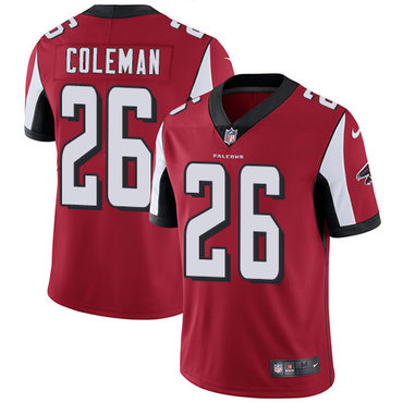 Nike Atlanta Falcons #26 Tevin Coleman Red Team Color Men's Stitched NFL Vapor Untouchable Limited Jersey