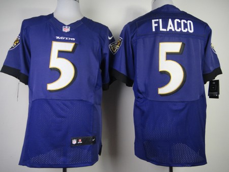 Nike Baltimore Ravens #5 Joe Flacco 2013 Purple Elite Jersey