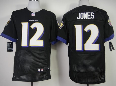 Nike Baltimore Ravens #12 Jacoby Jones 2013 Black Elite Jersey