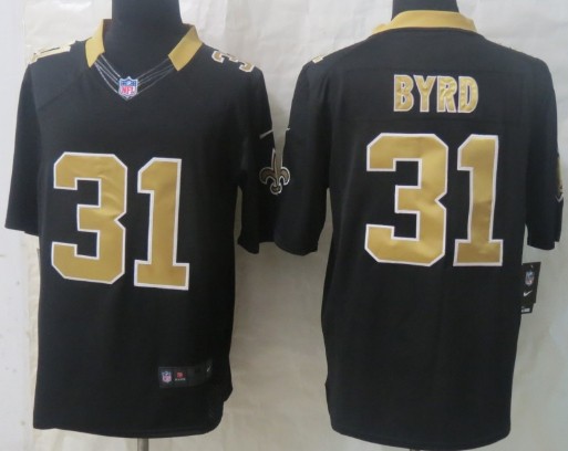 Nike New Orleans Saints #31 Jairus Byrd Black Limited Jersey