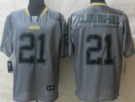 Nike Green Bay Packers #21 Ha Ha Clinton-Dix Lights Out Gray Elite Jersey