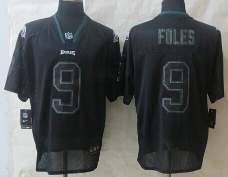 Nike Philadelphia Eagles #9 Nick Foles Drift Fashion Lights Out Black Elite Jersey