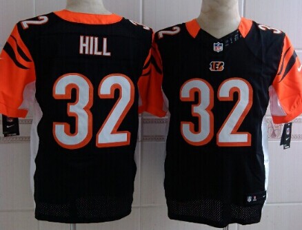 Nike Cincinnati Bengals #32 Jeremy Hill Black Elite Jersey