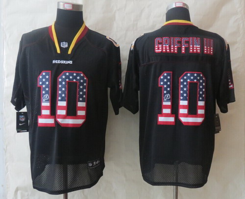 Nike Washington Redskins #10 Robert Griffin III 2014 USA Flag Fashion Black Elite Jersey