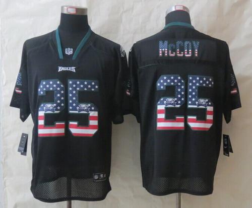 Nike Philadelphia Eagles #25 LeSean McCoy 2014 USA Flag Fashion Black Elite Jersey