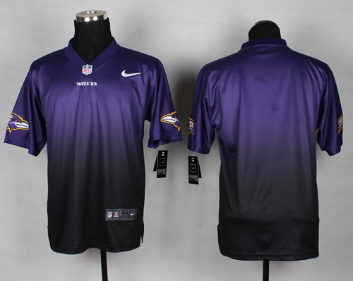 Nike Baltimore Ravens Blank Purple/Black Fadeaway Elite Jersey