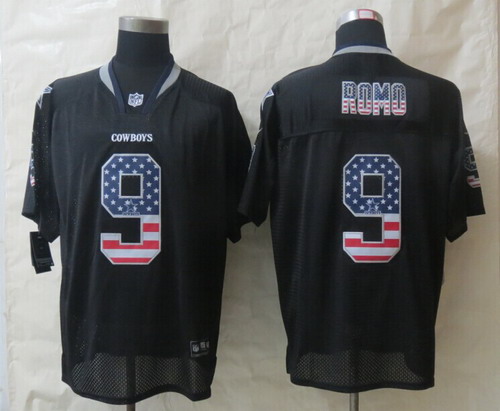 Nike Dallas Cowboys #9 Tony Romo 2014 USA Flag Fashion Black Elite Jersey