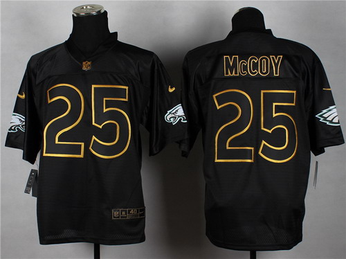 Nike Philadelphia Eagles #25 LeSean McCoy 2014 All Black/Gold Elite Jersey