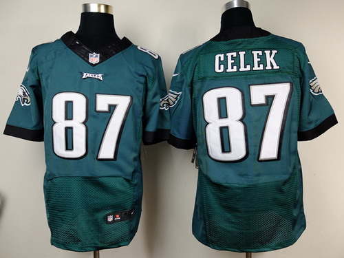 Nike Philadelphia Eagles #87 Brent Celek 2014 Dark Green Elite Jersey