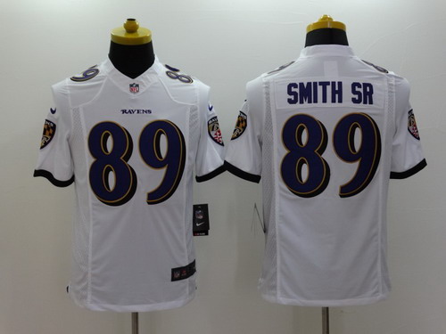 Nike Baltimore Ravens #89 Steve Smith Sr 2013 White Limited Jersey