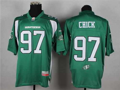 CFL Saskatchewan Roughriders #97 John Chick Green Jersey