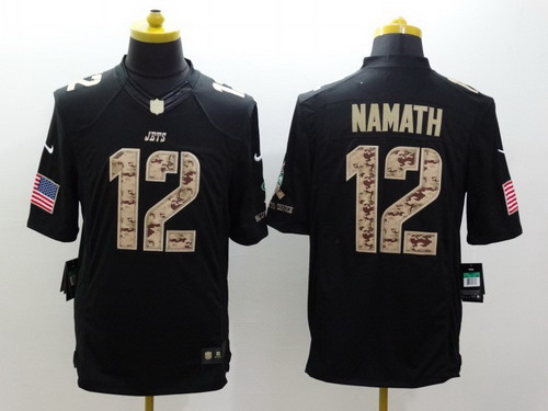 Nike New York Jets #12 Joe Namath Salute to Service Black Limited Jersey