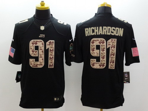 Nike New York Jets #91 Sheldon Richardson Salute to Service Black Limited Jersey