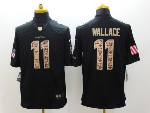 Nike Miami Dolphins #11 Mike Wallace Salute to Service Black Limited Jersey