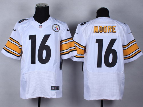 Nike Pittsburgh Steelers #16 Lance Moore White Elite Jersey