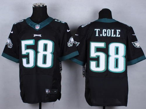 Nike Philadelphia Eagles #58 Trent Cole 2014 Black Elite Jersey