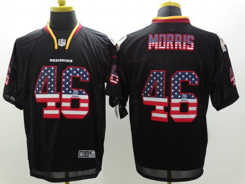 Nike Washington Redskins #46 Alfred Morris 2014 USA Flag Fashion Black Elite Jersey