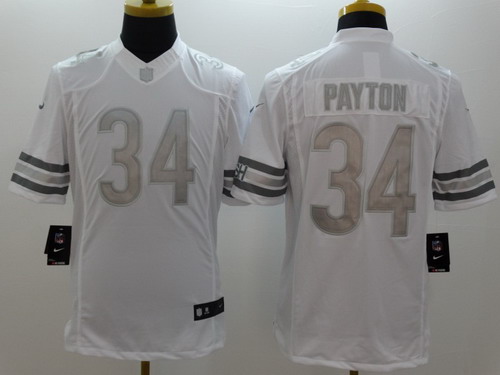 Nike Chicago Bears #34 Walter Payton Platinum White Limited Jersey