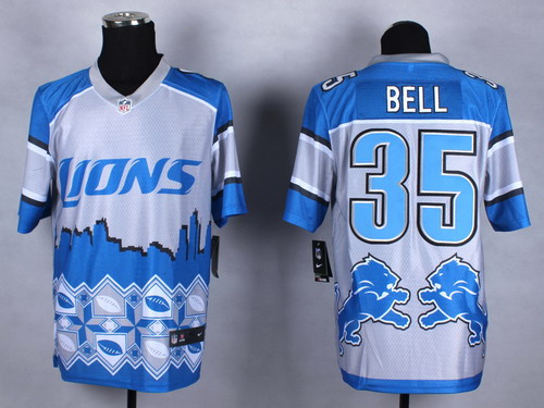 Nike Detroit Lions #35 Joique Bell 2015 Noble Fashion Elite Jersey