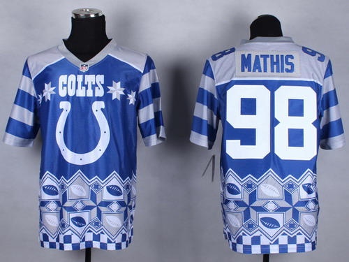 Nike Indianapolis Colts #98 Robert Mathis 2015 Noble Fashion Elite Jersey