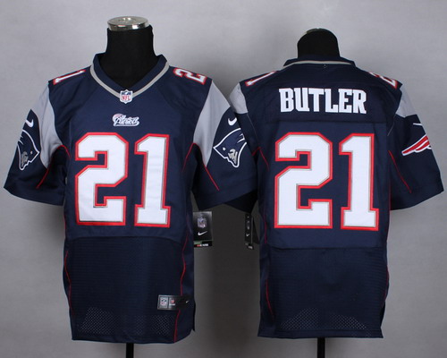 Nike New England Patriots #21 Malcolm Butler Blue Elite Jersey