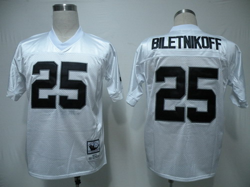 Oakland Raiders #25 Fred Biletnikoff White Throwback Jersey