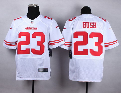 Nike San Francisco 49ers #23 Reggie Bush White Elite Jersey