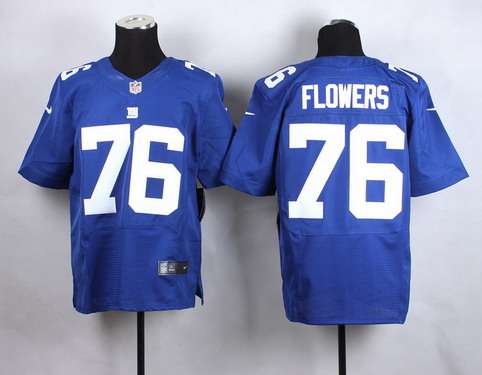 Men's New York Giants #76 Ereck Flowers Nike Blue Elite Jersey