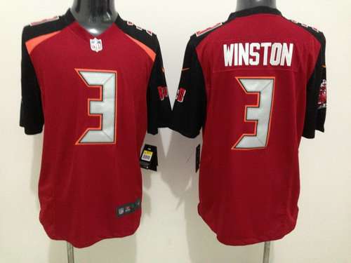 Men's Tampa Bay Buccaneers #3 Jameis Winston 2015 NFL Draft 1st Overall Pick Nike Red Game Jersey