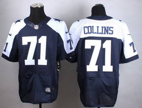 Nike Dallas Cowboys #71 La'el Collins Blue Thanksgiving Elite Jersey