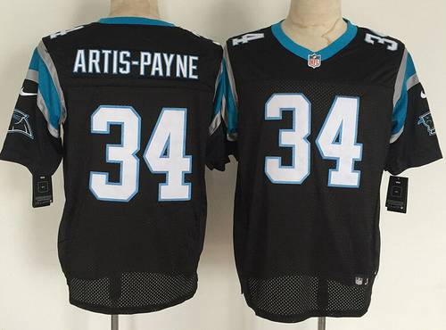 Men's Carolina Panthers #34 Cameron Artis-Payne Nike Black Elite Jersey